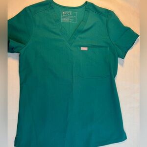 Figs Green V-Neck Medical Top FW1000